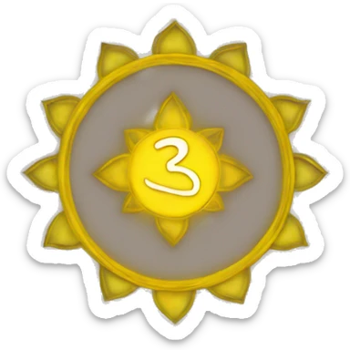 Yellow 3 chakra symbol  sticker