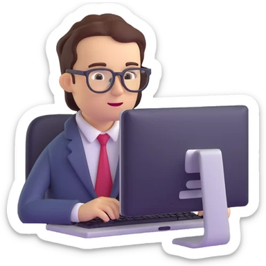 business analyst studying price data on computer sticker