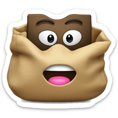 Emoji de un ladrón sujetando una bolsa de dinero   sticker