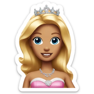 barbie with princess crown sticker