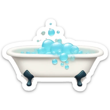 A clean, clawfoot bathtub filled with bubbles and a tray holding a book and a candle.  sticker