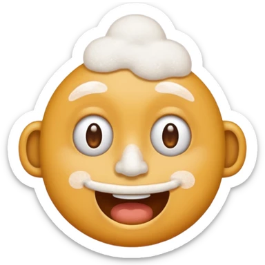 woozy face with white powder on nose, suggestive of cocaine, playful emoji style sticker