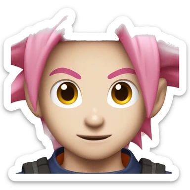 evil goku pink hair sticker