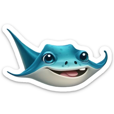 Happy stingray sticker