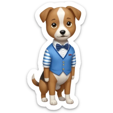 Dog wearing preppy outfit sticker