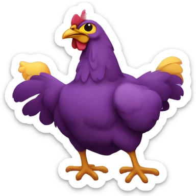 Pollo color morado  sticker