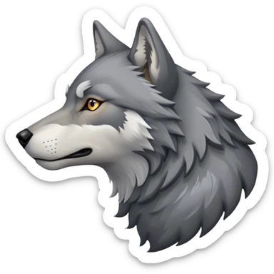 wolf head in profile view, side view of wolf face sticker