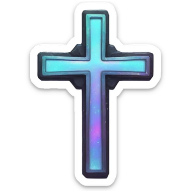 Holographic gothic cross sticker