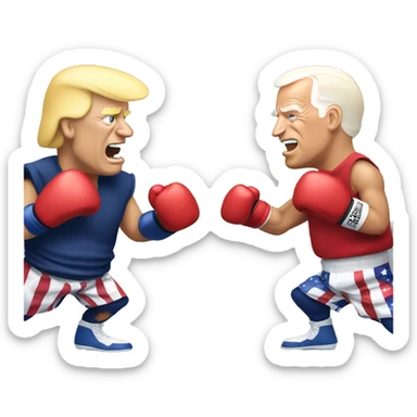 Donald trump and Joe Biden boxing sticker
