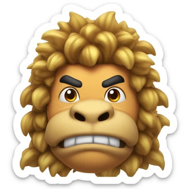 Bowser with curly long hair sticker