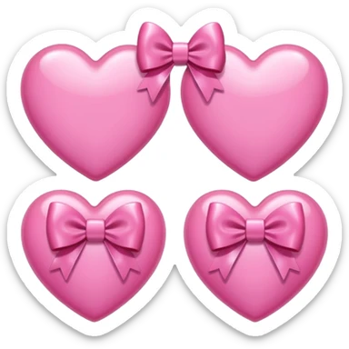 Pink hearts with bows sticker