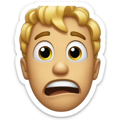 Emoji rolling his eyes and gasping in despair  sticker