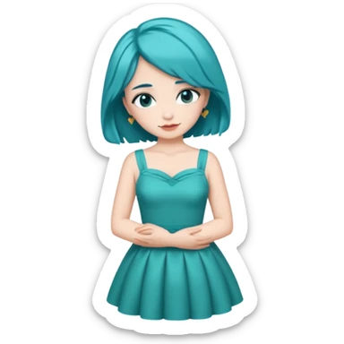 Teal hugs short hair with Belles wording sticker