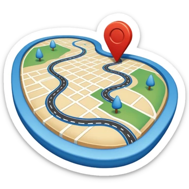 create a realistic emoji showing a logistic route sticker