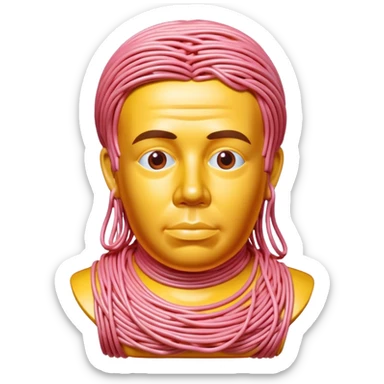 Jeff Koons style spam spaghetti art bust sculpture  sticker