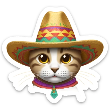 Cat wearing sombrero  sticker