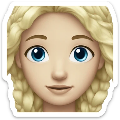 Mermaid short blond hair and blue eyes sticker
