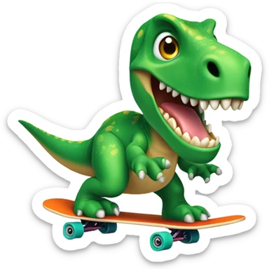dinosaur skateboarding  sticker