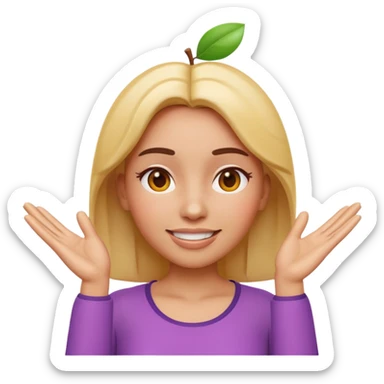 Apple-style 3D emoji of a cartoon woman with both hands placed at the sides of her forehead, as if pointing or highlighting the forehead area, cheerful and clear expression, colorful emoji style, no background. sticker