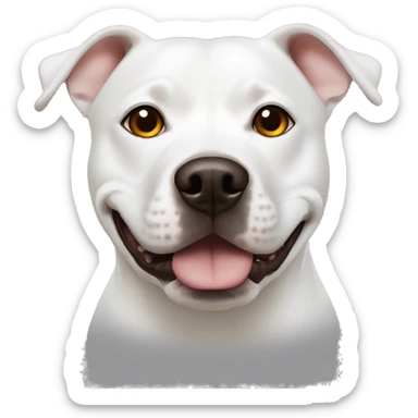 White staffy brown eye spot sticker