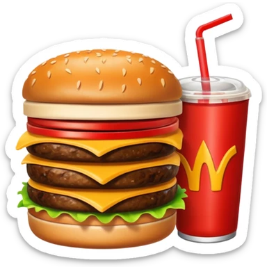 Meal combo with  drink sticker