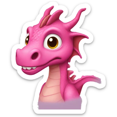 Pink Dragon with short brown hair sticker