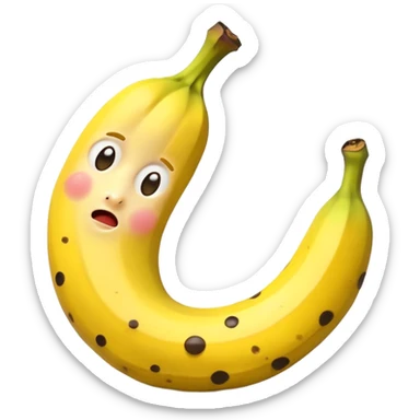 Tired banana sticker