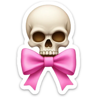 Skull with a pink bow sticker