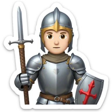 knight stinting with sword in his front   sticker