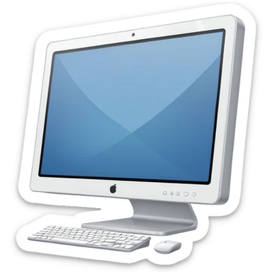 A flat-style illustration of a computer monitor . The monitor is sleek and modern, rendered in minimal detail. Clean, cartoon style, white background, iOS emoji aesthetic. sticker