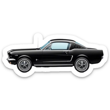 Black 1965 Ford Mustang Side Rear view sticker