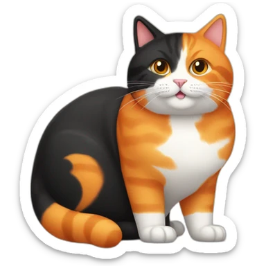 big fat orange cat and small black cat sticker