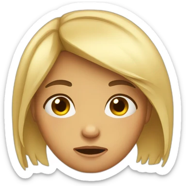 tired girl with a bad look sticker