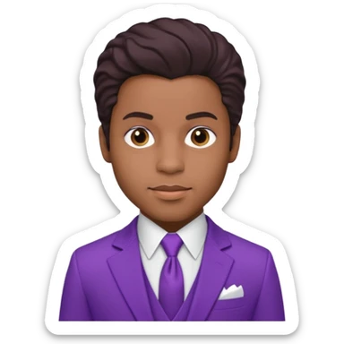 Prince Rogers Nelson with dark brown hair sticker