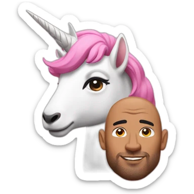 The rock on a pink goat and unicorn sticker