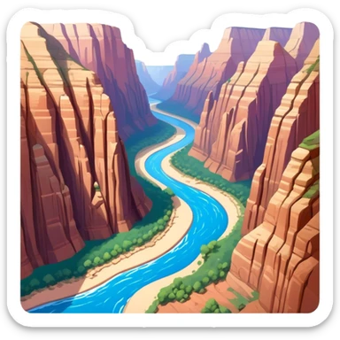 isometric zion national park, the Narrows sticker