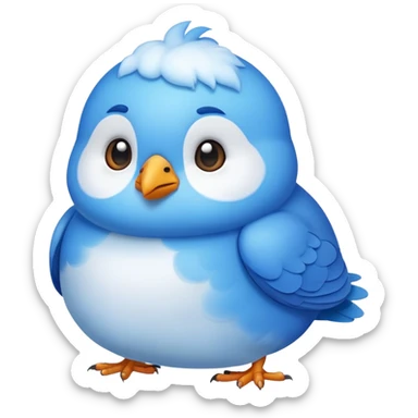Cute chubby bird gazing at the clouds sticker