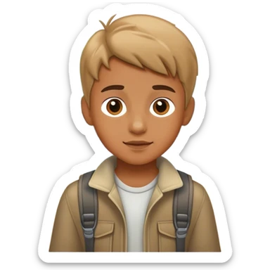 profile of a boy outdoors sticker