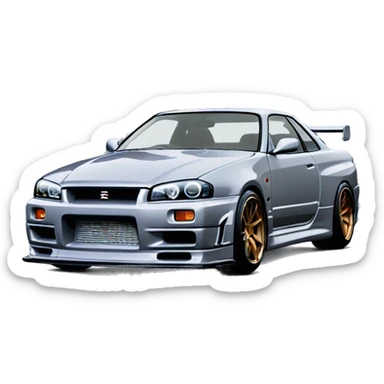 drifting Nissan skyline R34  sticker