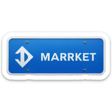 Street sign that says market in blue sticker