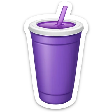 ios styrofoam cup.  purple liquid inside (no straw) (no face) sticker