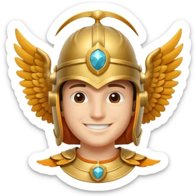 hermes wearing a winged helmet sticker