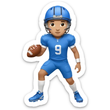 football guys team mixed race blue with helmet white black Hispanic  African  sticker