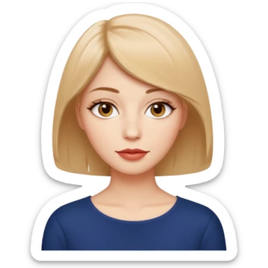 Alta pelo corto en capas enfrente delgada ojos almendrados con ovalados labios mediod sticker