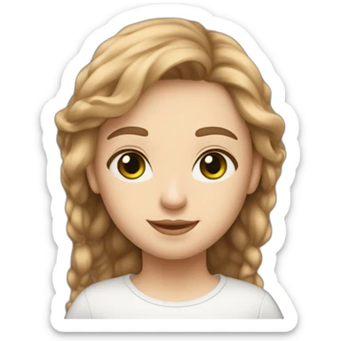 two. Best friends, one with light brown hair, white skin, green eyes and another with white skin, brown hair, brown eyes. sticker