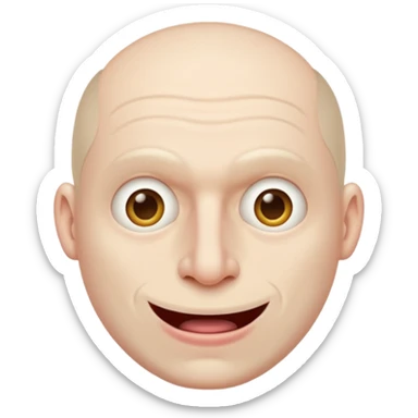 Creepy man with big mouth and no nose and ears no nise sticker