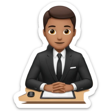 une image de 3/4 avec un recruteur à son bureau PAS DE FACE DE 3/4 sticker