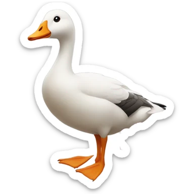 goose with a flower sticker