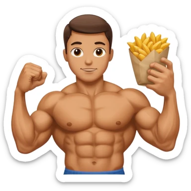 food flexing biceps sticker