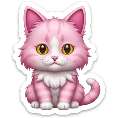 Pink cat W sticker